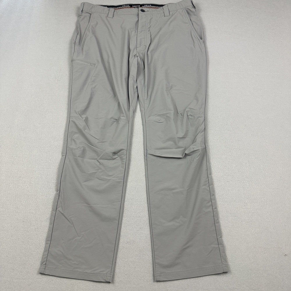Orvis Pants Men 40 Gray Cargo Microfiber Stretch Lightweight Outdoor Hiking
